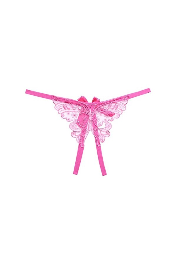 Sous-vêtements chauffants pour femme - Sexy - Ceinture fine - Open File Thong - Transparent - Taille basse - Taille fendue - 