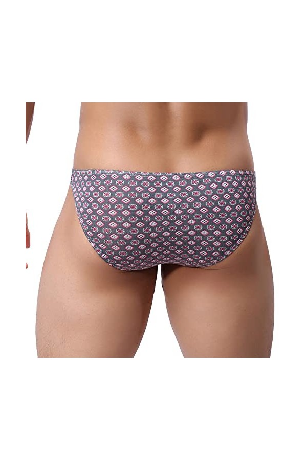 Sous-vêtement pour homme - Style rétro - Sexy - Taille basse - Sexy - Confortable - Doux - Triangulaire - Imprimé - Court - R