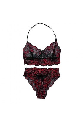 Lingerie Sexy Femme Coquine Hot Grande Taille Femmes Sexy Sheer Floral Dentelle Pyjama Lingerie Ensemble Taille Haute Vêtemen