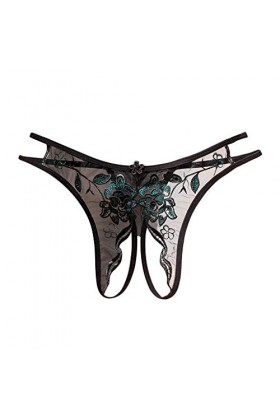 Aoklidil Femmes Culotte Fente en Dentelle Libre String Taille Basse Dentelle Sexy Dentelle T-Culotte Sous-Vêtements Hommes Se