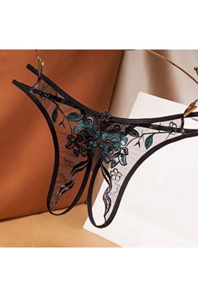 Aoklidil Femmes Culotte Fente en Dentelle Libre String Taille Basse Dentelle Sexy Dentelle T-Culotte Sous-Vêtements Hommes Se