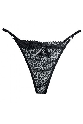 BIISDOST Sweet Sweet strongs Mesh Culottes Femmes Leopard Briefs Lingerie Sexy Lace Body sans Manches Grey, One Size 