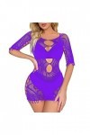 Générique Pyjama Transparent Femme sous-Vêtements Maille Robe Sexy Pyjama sous-Vêtements Lingerie pour Homme A4-Purple, One 