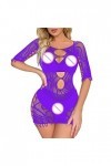 Générique Pyjama Transparent Femme sous-Vêtements Maille Robe Sexy Pyjama sous-Vêtements Lingerie pour Homme A4-Purple, One 
