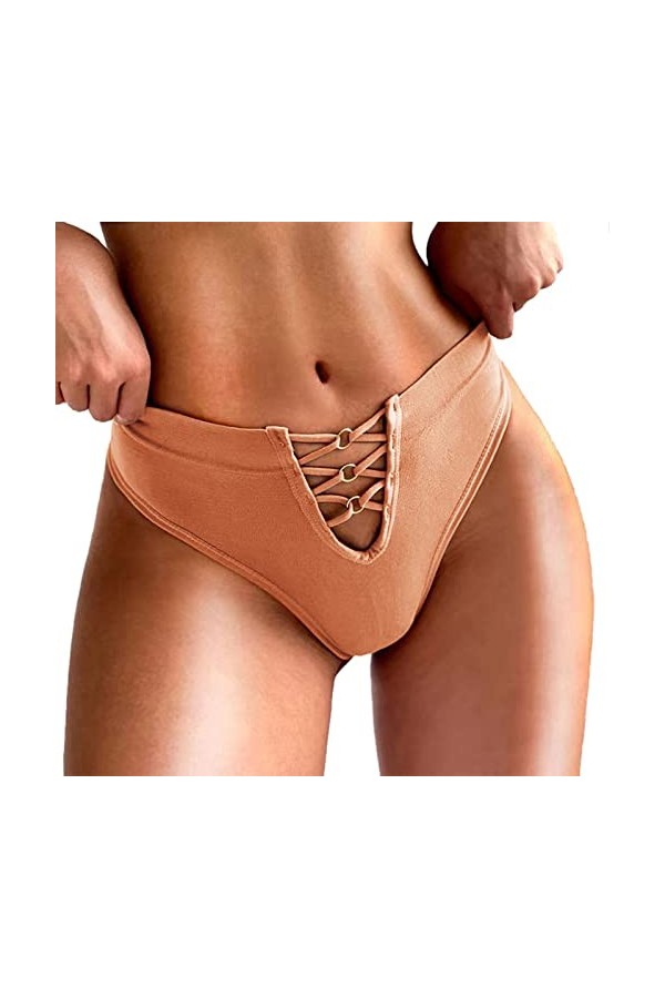 Aoklidil Sous-vêtements sexy pour femme - Noir - Sexy - En résille - Culotte - String pour femme - Noir, C-Orange, M