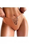Aoklidil Sous-vêtements sexy pour femme - Noir - Sexy - En résille - Culotte - String pour femme - Noir, C-Orange, M