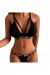 Bustier Sexy Grande Taille Lingerie Sexy pour Femmes Lettres Imprimées Bralette Et Culotte Ensemble 2 Pièces Ensembles De Lin