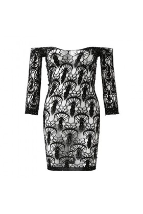 TDEOK Lingerie sexy en dentelle Jacquard Jupe de hanche en résille pour femme Costume Lingerie Robe Dentelle Lingerie Homme