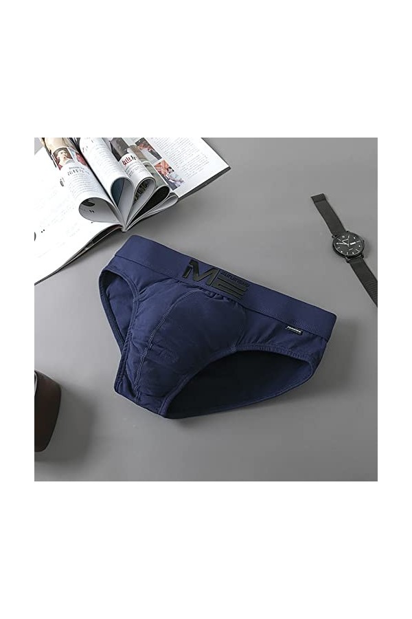 Beokeuioe Sous-vêtements basiques en coton pour homme, b bleu, XL