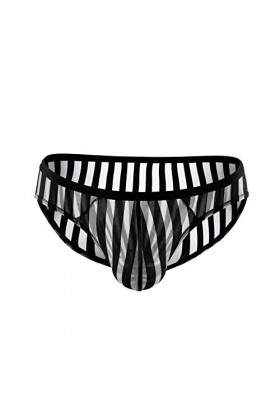 BOTCAM Boxer pour homme - Sexy - Interstrip - Respirant - Rayé - En maille transparente - Boxer pour homme - Taille M, bleu f