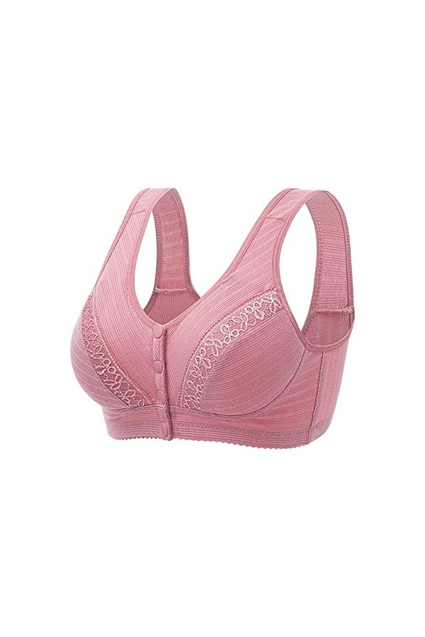 Lingerie Sexy Femme Coquine Hot Grande Taille Womens No Steel Ring Front Close Bra T Back Plus Size Soutien-Gorge sans Doublu