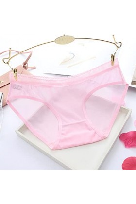 Slips Femme Stretch String en Pur Coton et Soie Culottes Taille Haute Pantalons Triangle Elasticité Tanga Taille Basse Sexy L