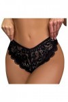 Générique String Dentelle sans Couture Culotte en Dentelle Sexy pour Femmes Couleur Unie Bord en Dentelle Culotte Taille Bass