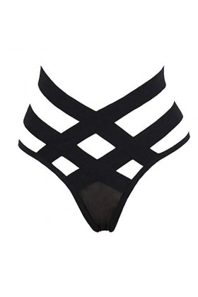 Générique Slips Femmes String G-String Sexy Culottes Lingerie T Strings Body Dentelle Sexy Black, XL 