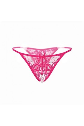 Junhasgood Strings Hot Sexy Femme élégant T Sexy Lingerie Dentelle Retour Doux Thong Culotte de Nuit Confortable 0330FRQA-Ho