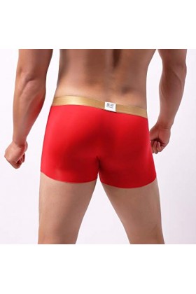LULER Pantalon de glace en soie pour hommes sans couture respirant boxer confortable sous-vêtements à la mode belles dames li
