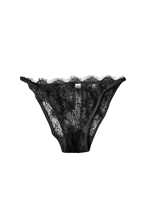 Ghemdilmn Femmes Casual Sexy Lace Low Waisted Briefs Culotte Lingerie Sexy Sous-vêtements, Noir , XL