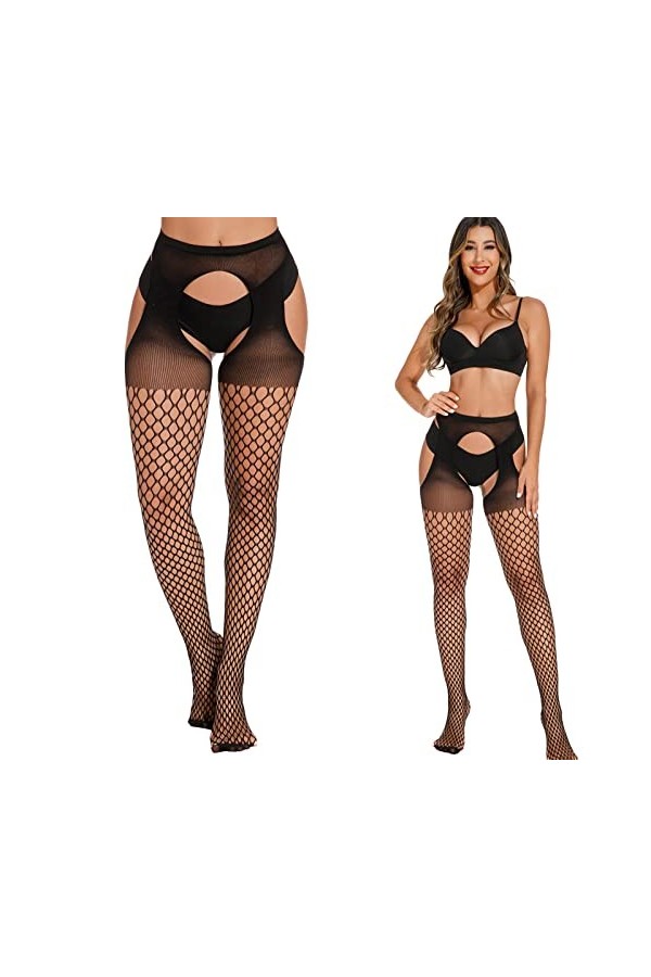 Lingerie Femme Sexy Ensemble Homme Sexy Hot y*2*k Femmes Sexy Élastique Ouvert Entrejambe Jarretelles Sexy Bas De Soie Bretel