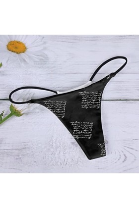 Aoklidil Sous-vêtement sexy pour femme avec chaîne - Confortable et sexy - Motif sexy - Taille basse - Doux et sexy - Dos G -