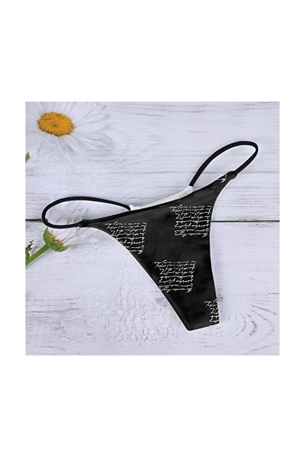 Aoklidil Sous-vêtement sexy pour femme avec chaîne - Confortable et sexy - Motif sexy - Taille basse - Doux et sexy - Dos G -