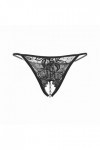 TDEOK Culotte en maille en dentelle pour femmes avec perles pour masser les sous-vêtements Lingerie pour hommes, Noir , taill