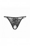TDEOK Culotte en maille en dentelle pour femmes avec perles pour masser les sous-vêtements Lingerie pour hommes, Noir , taill