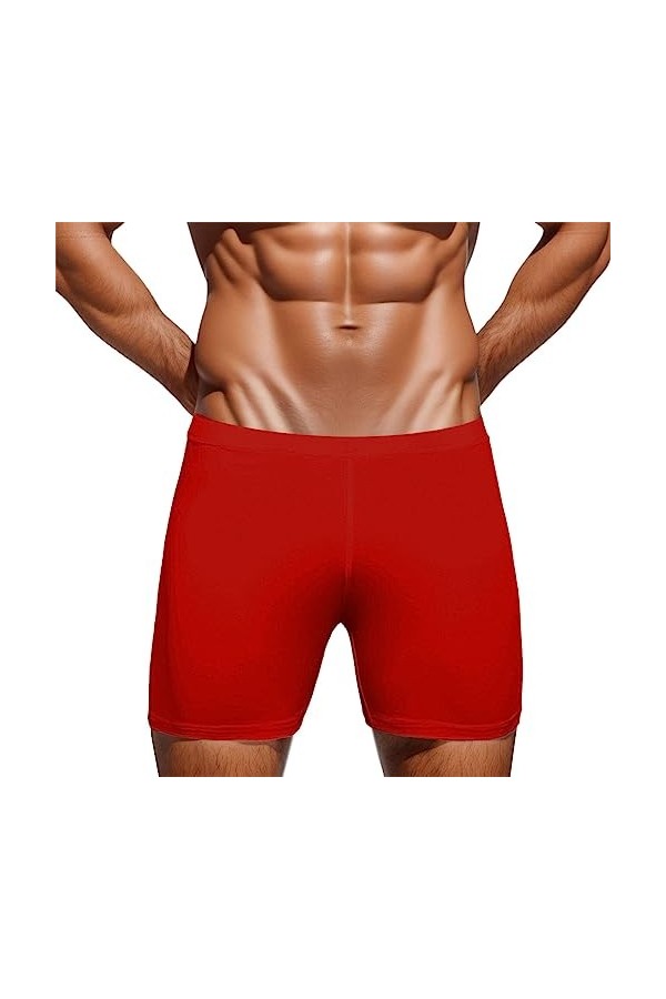 Beokeuioe Boxer pour homme - Sous-vêtements Trunks - Micro modal - Sous-vêtements avec poche - Boxer stretch respirant, A2 ro
