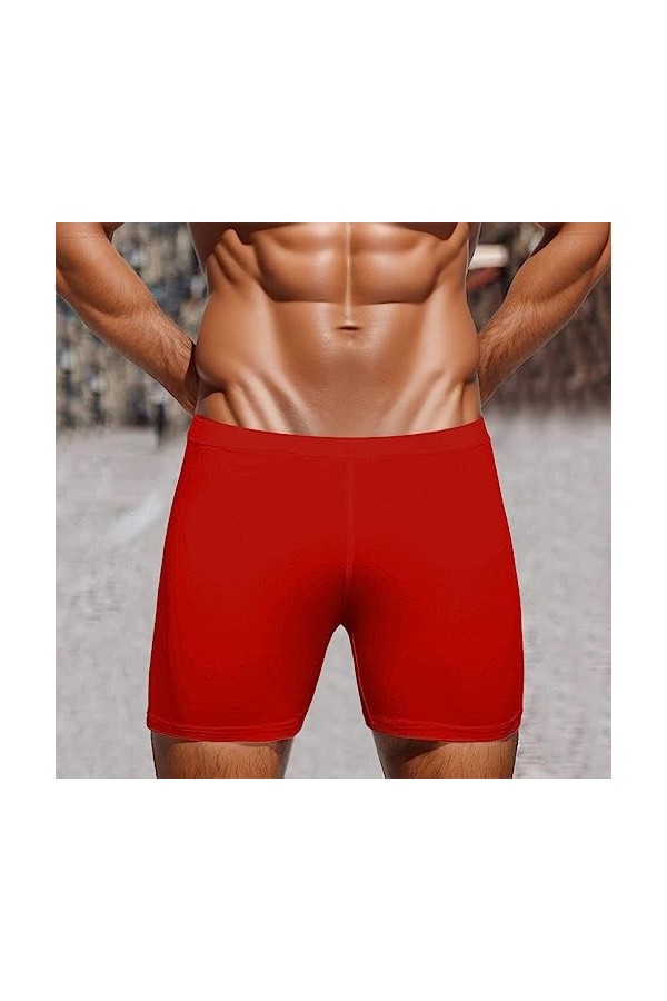 Beokeuioe Boxer pour homme - Sous-vêtements Trunks - Micro modal - Sous-vêtements avec poche - Boxer stretch respirant, A2 ro