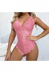 LIBELLEFLY Body tendance pour femme, lingerie de jeu de rôle, lingerie sexy pour femme, costume rouge à carreaux, lingerie se