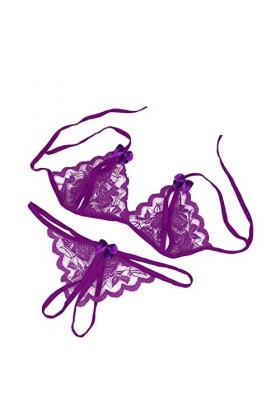 Vêtements De Nuit Femme Sexy sous-Vetements Erotique Lingerie Sexy Ensemble 2 Pièce Ensemble Soutien Gorge et String Dentelle