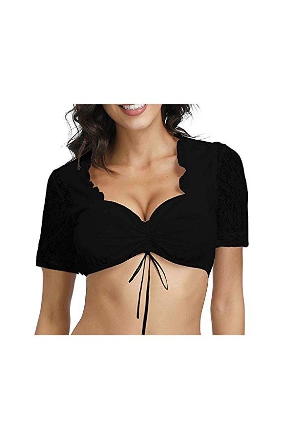 Ensemble de lingerie sexy pour femme - Noir - En dentelle - Pour Dirndl - Élégant et sexy, a-noir, S