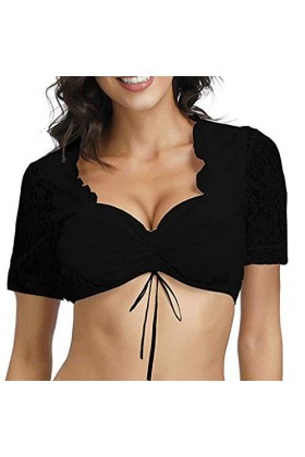 Ensemble de lingerie sexy pour femme - Noir - En dentelle - Pour Dirndl - Élégant et sexy, a-noir, S