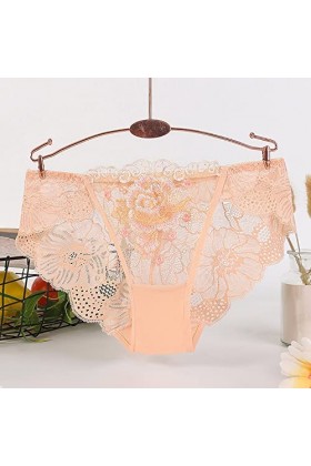 Aoklidil Culotte pour femme XS - Lingerie sexy en dentelle - String ouvert, Beige 2, L