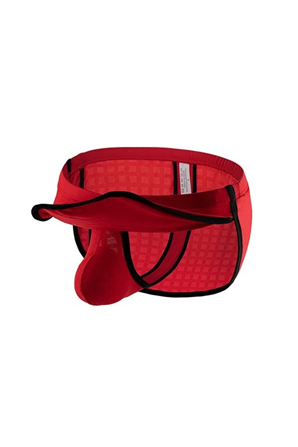 Débardeur pour homme Sous-vêtements sexy en coton respirant Sous-vêtements pour homme Sous-vêtements en élasthanne, rouge, L