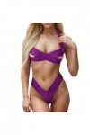 liaddkv Lot de 2 lingerie sexy en dentelle et string pour femme - Grande taille, lilas, XL