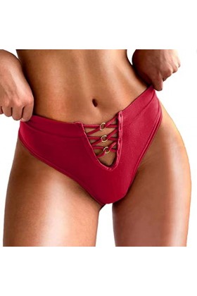 Aoklidil Sous-vêtements sexy pour femme - Noir - Sexy - En résille - Culotte - String pour femme - Noir, c-rouge, XL