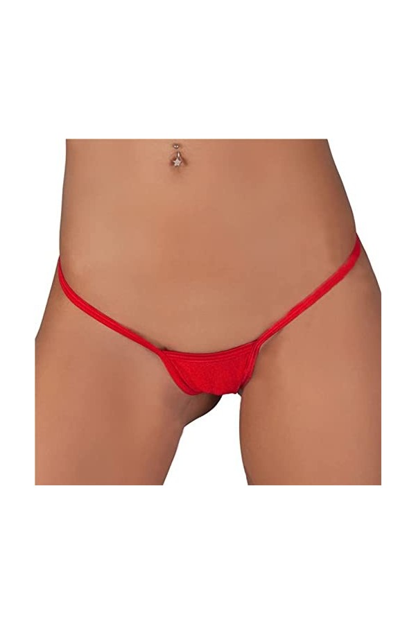 PTLLEND Kitty Lingerie Taille Basse Traceless Fitness Culotte One String sous-Vêtements Sexy Nuisette Sexy Noir Red, One Siz