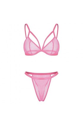 Lingerie Sexy Femme Coquine Hot Grande Taille Bra PolaneEmbroideDe Jour à la Femme Lingerie Ouverte Perle Pink, XXL 