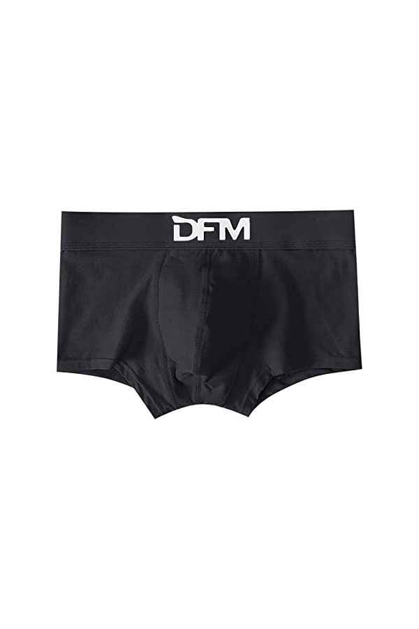 Boxer pour homme - Élégant - Multicolore - Respirant - En bambou - Rayonne - Avec poches séparées, b noir, XL