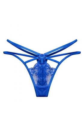 Générique Femmes Pantalon sous-vêtements Thong Thong Sexy Ladies Briefs Dentelle Culotte Lingerie Sexy Sensuelle Blue, One S