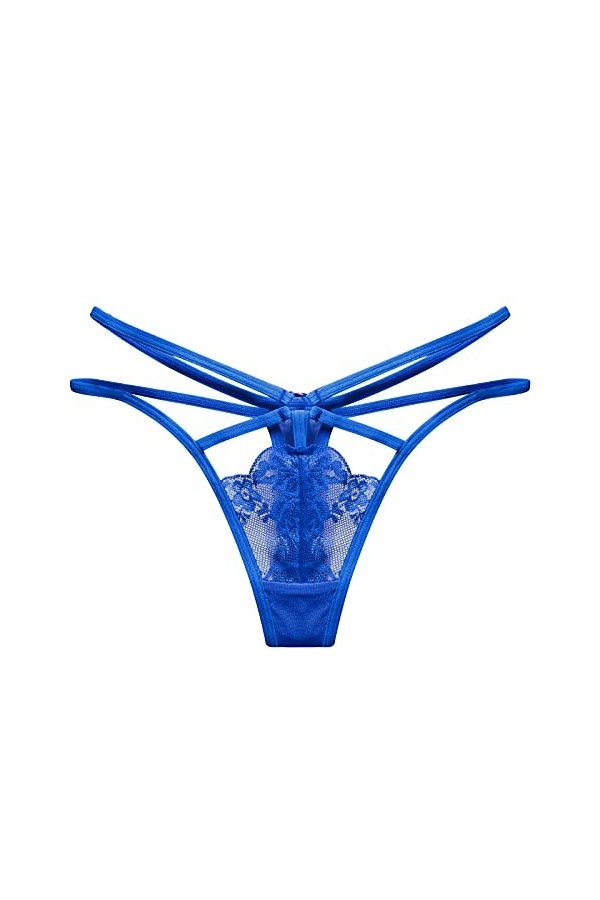Générique Femmes Pantalon sous-vêtements Thong Thong Sexy Ladies Briefs Dentelle Culotte Lingerie Sexy Sensuelle Blue, One S