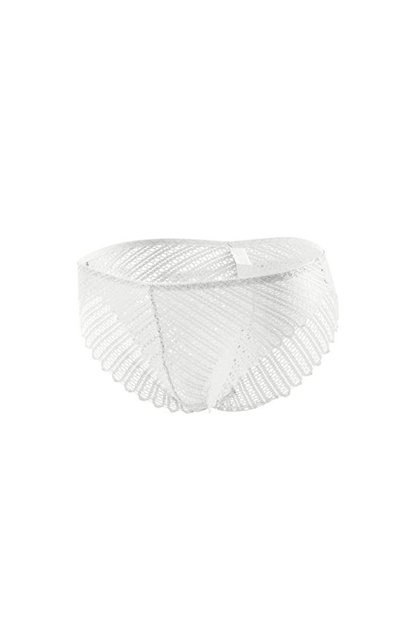 Femmes Dentelle Transparent String Sexy sous-vêtements Dos Bandage évider Culotte String Slips Enfant 4 Ans White, One Size 