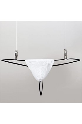 DGKaxiyaHM String en Maille pour Hommes avec Dos en T Culotte G-String Sexy Taille Basse avec Poche bombée Voir à Travers Les