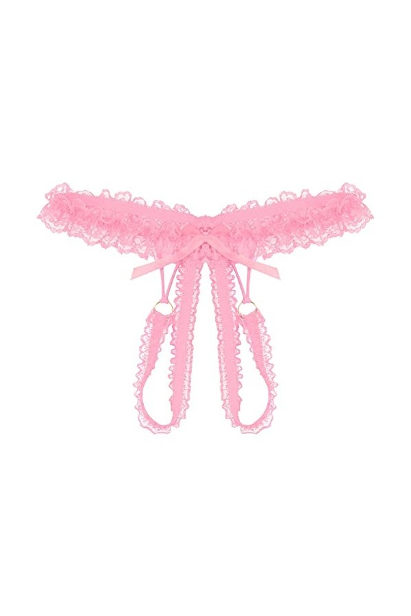 Lingerie Femme Sexy Ensemble Homme Sexy Hot y21k Culottes Ouvertes à lentrejambe Basse pour Femmes Body sans Pink, One Size