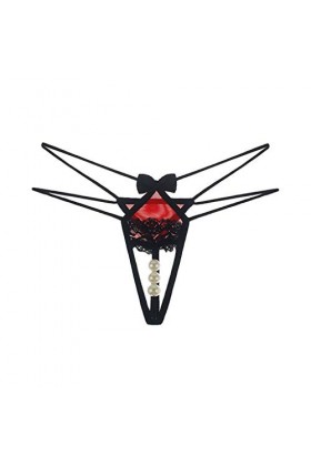 BIISDOST Thong Femmes Culottes Bragas Pantalon Dames sous-vêtements Sexy Dentelle Mots Briefs Thong Lingerie Sexy String Red