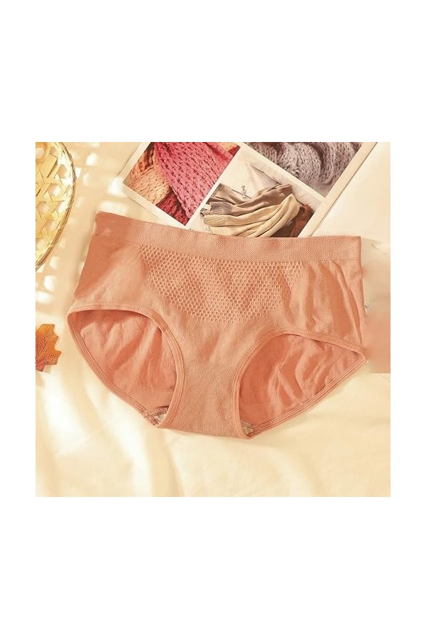 Slips pour Femme Taille Haute Shorts en Pur Coton et Soie Pantalons Triangle Stretch Culotte Couleur Unie Coquine Hot Absorba