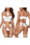 Covermason Femmes Sexy Lingerie Halter Neck Dentelle Bretelles Sexy Lingerie Creuse Trois Pièces Ensemble Lingeries Sexy Ouve