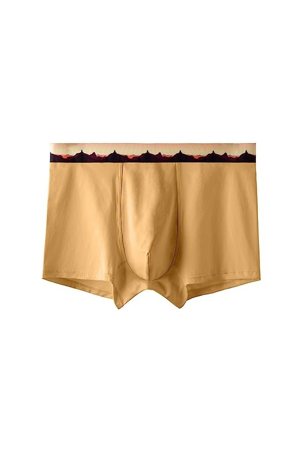 Boxer de sport en coton pour homme - Confortables - Sous-vêtements stretch - Pour homme, Jaune B, XXXXXL