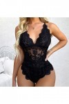 Lingerie tendance pour femmes – Lingerie sexy pour femmes – Costumes en dentelle à carreaux rouges pour femmes noir 2, XXL 