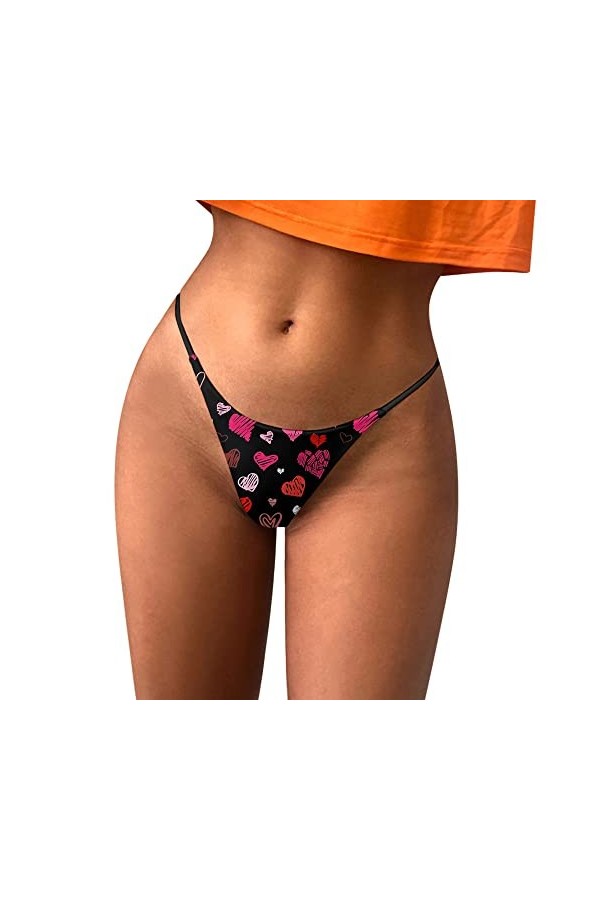 Générique Confort Doux G-String T-Back Culotte Taille Basse Culotte Sexy Femme Culotte Femme Soutien-Gorge en Latex Multicol